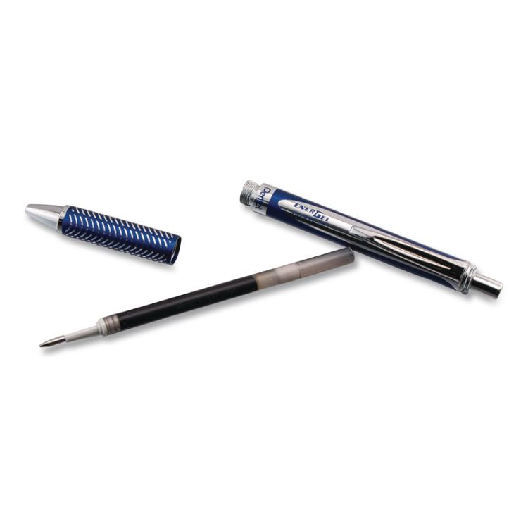 EnerGel Alloy RT Gel Pen, Retractable, Medium 0.7 mm, Black Ink, Blue Barrel
