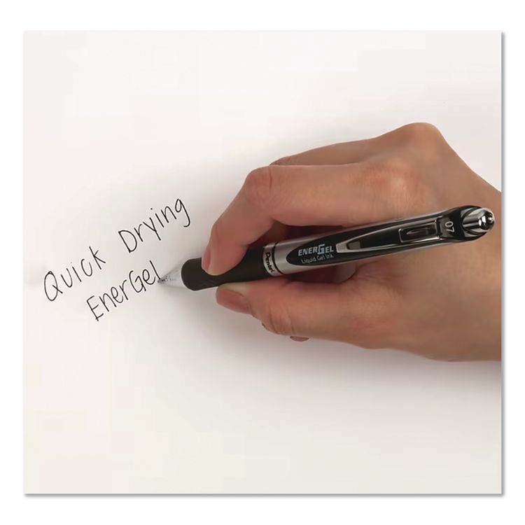 EnerGel PRO Hybrid Gel Pen, Retractable, Medium 0.7 mm, Black Ink, Black Barrel, 3/Pack