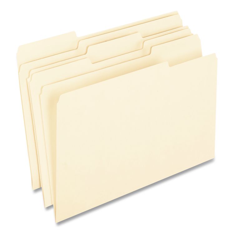 Earthwise by Pendaflex 100% Recycled Manila File Folder, 1/3-Cut Tabs: Assorted, Legal Size, 0.75" Expansion, Manila, 100/Box