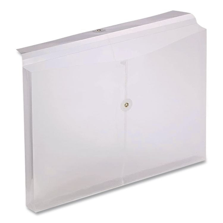 Poly String and Button Envelope, String/Button Closure, 8.5 x 14, Clear, 3/Pack