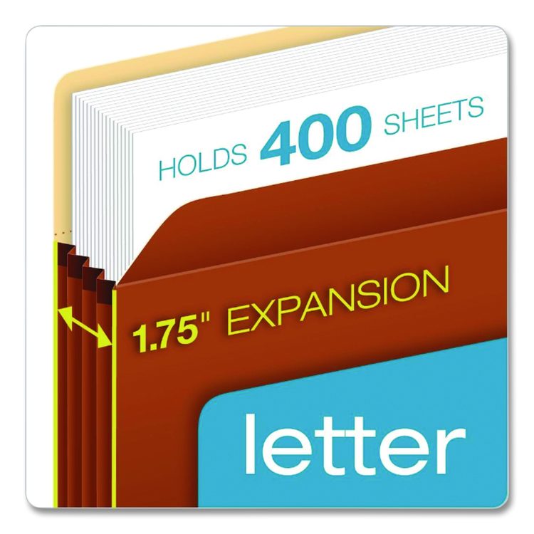 Standard Expanding File Pockets, 3.5" Expansion, Legal Size, Redrope, 25/Box