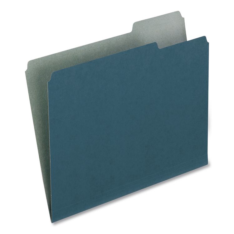 Earthwise by Pendaflex 100% Recycled Colored File Folders, 1/3-Cut Tabs: Assorted, Letter Size, 0.5" Expansion, Blue, 100/Box