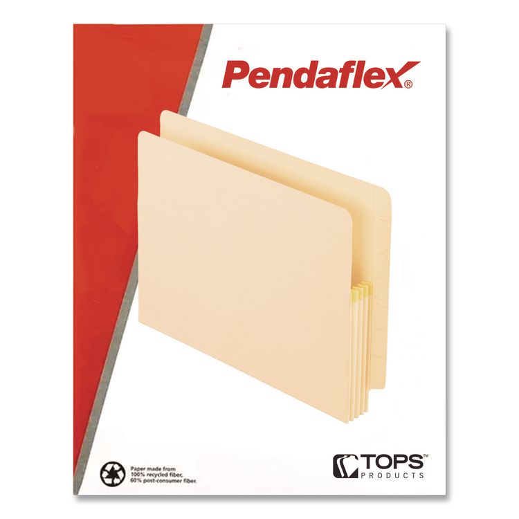 Manila Drop Front Shelf File Pockets with Rip-Proof-Tape Gusset Top, 3.5" Expansion, Letter Size, Manila, 25/Box