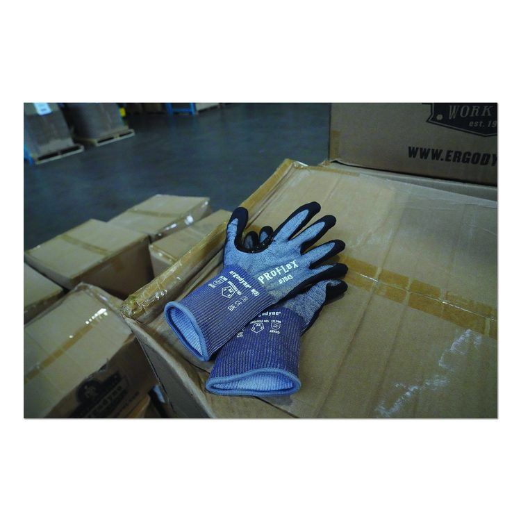 ProFlex 7043 ANSI A4 Nitrile Coated CR Gloves, EN388: 4X42D, 10" Long, X-Small (6), Gray, Pair