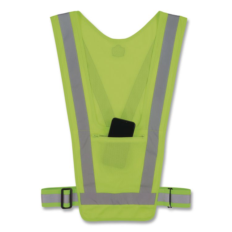 GloWear 8045X Hi-Vis Safety Vest, Polyester, One Size Fits Most, Lime
