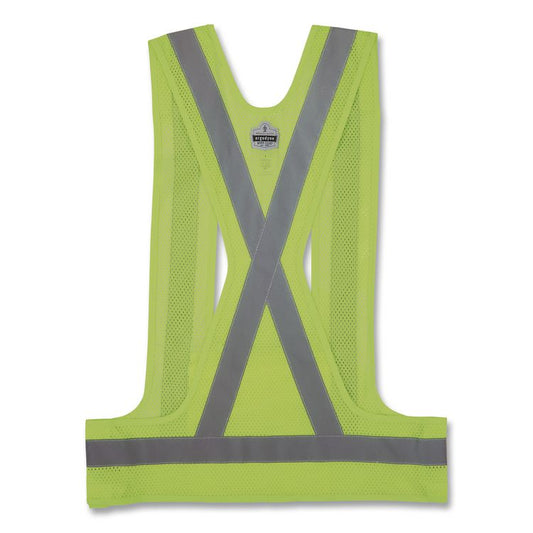 GloWear 8142BA Type O Class 1 Breakaway Hi-Vis Safety Vest, Polyester, Large/X-Large, Lime