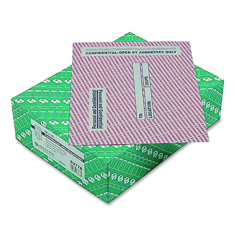 Gray/Red Paper Gummed Flap Personal and Confidential Interoffice Envelope, #97, 10 x 13, Gray/Red, 100/Box