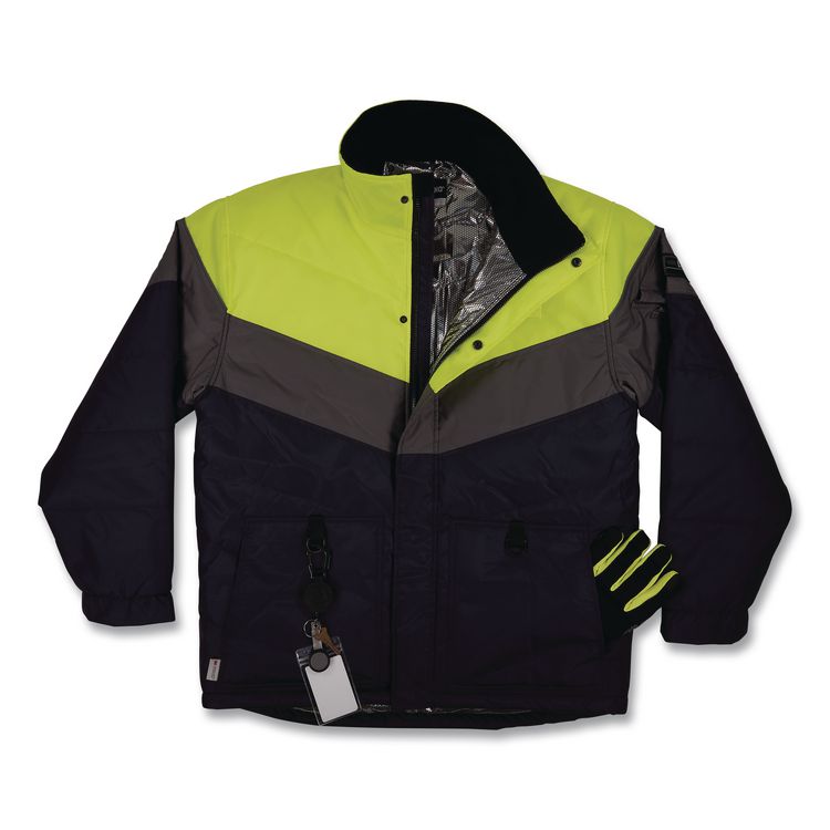 N-Ferno 6464 Insulated Freezer Jacket with AmpliFIRE Heat Reflective Lining, Medium, Navy