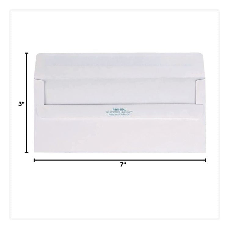 Redi-Seal Envelope, #10, Commercial Flap, Redi-Seal Adhesive Closure, 4.13 x 9.5, White, 500/Box
