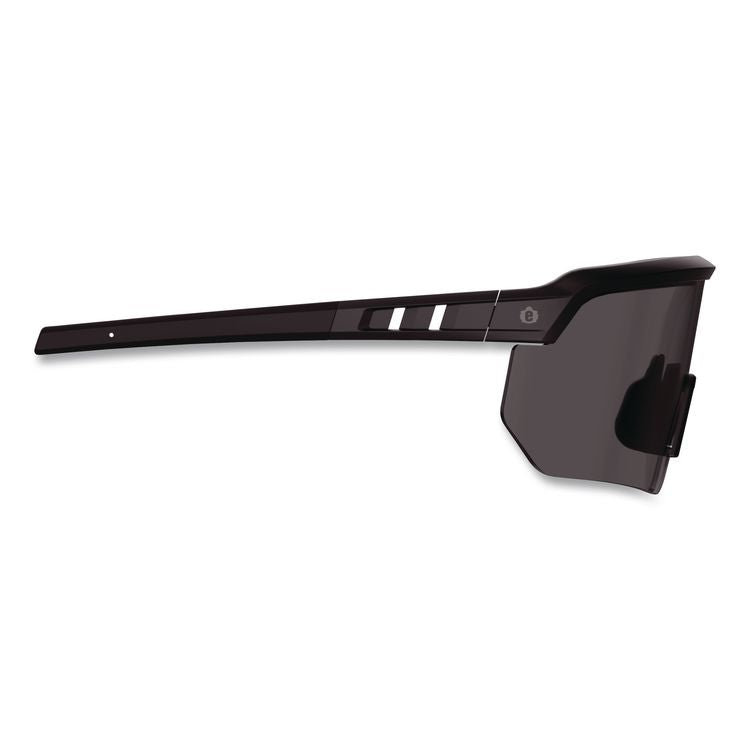 Skullerz AEGIR Color Enhancing Anti-Scratch Anti-Fog Safety Glasses, Matte Black Half Frame, High Contrast Smoke Single Lens