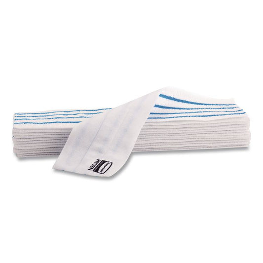 Disposable Microfiber Pad, 4.75 x 19, White/Blue Stripe, 50/Pack, 3 Packs/Carton