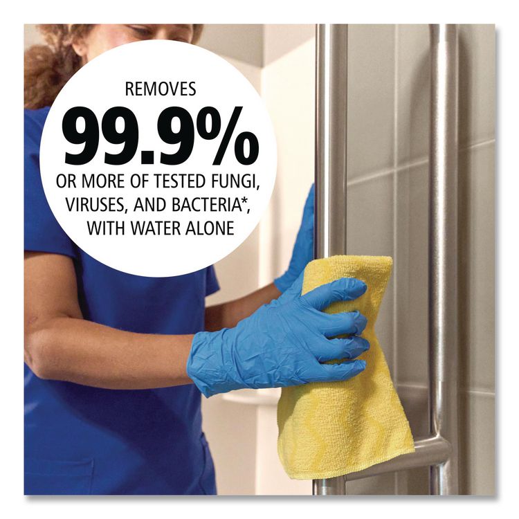 Reusable Cleaning Cloths, Microfiber, 16 x 16, Yellow, 12/Carton