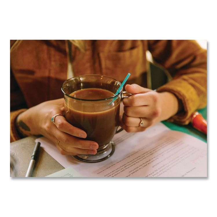 Marine Biodegradable Stir Straws, 5", PHA, Ocean Blue, 1000/Box, 6 Boxes/Carton