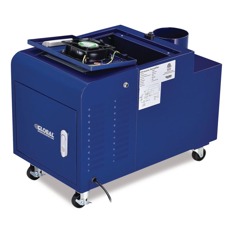 Ultrasonic Humidifier, 38 pt Tank Capacity, 150 pt Output, 13.75 x 23.62 x 18.25, Blue