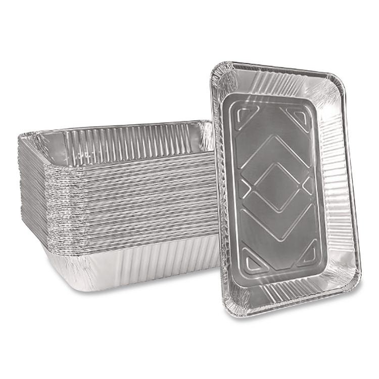 Aluminum Steam Table Pans, Full-Size Deep, 60 Gauge, 3.19" Deep, 12.19 x 20.75, 50/Carton