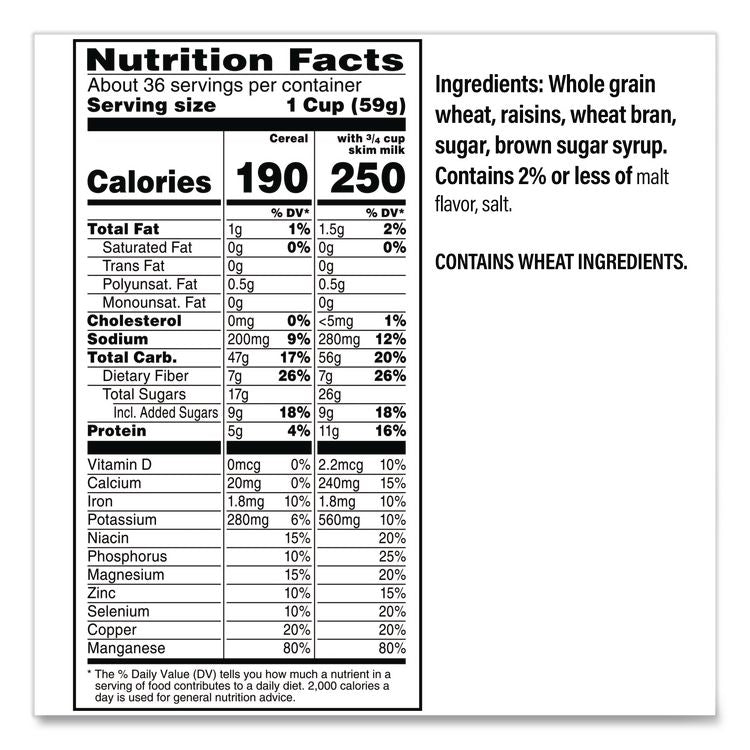 Raisin Bran Cereal, 2 Bags/Box, 76.5 oz Box