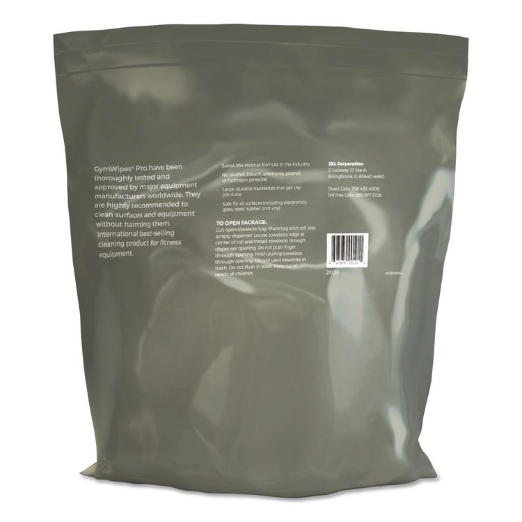 Gym Wipes Professional, 1-Ply, 6 x 8, Unscented, White, 700/Pack, 4 Packs/Carton