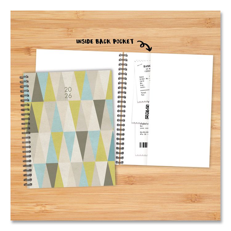 Geometric Gray Weekly/Monthly Planner, 8.5 x 6.5, Multicolor Cover, 12-Month (Jan to Dec): 2026