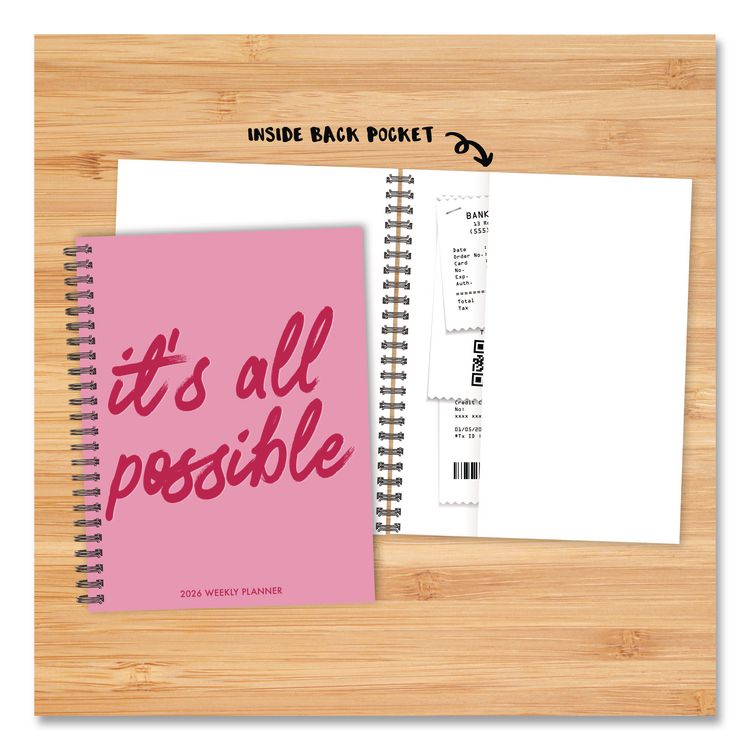 It's All Possible Weekly/Monthly Planner, 8.5 x 6.5, Pink Cover, 12-Month (Jan to Dec): 2026