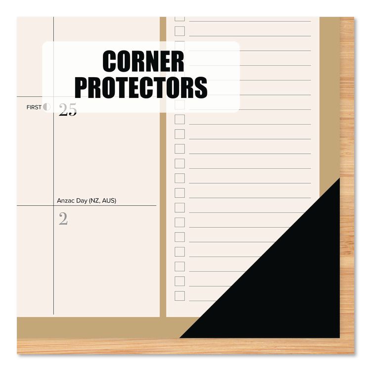 Modern Minimalist Large Monthly Desk Pad Calendar, 22x17, White/Teal Sheets, Black Headband/Corners, 12-Month (Jan-Dec) 2026