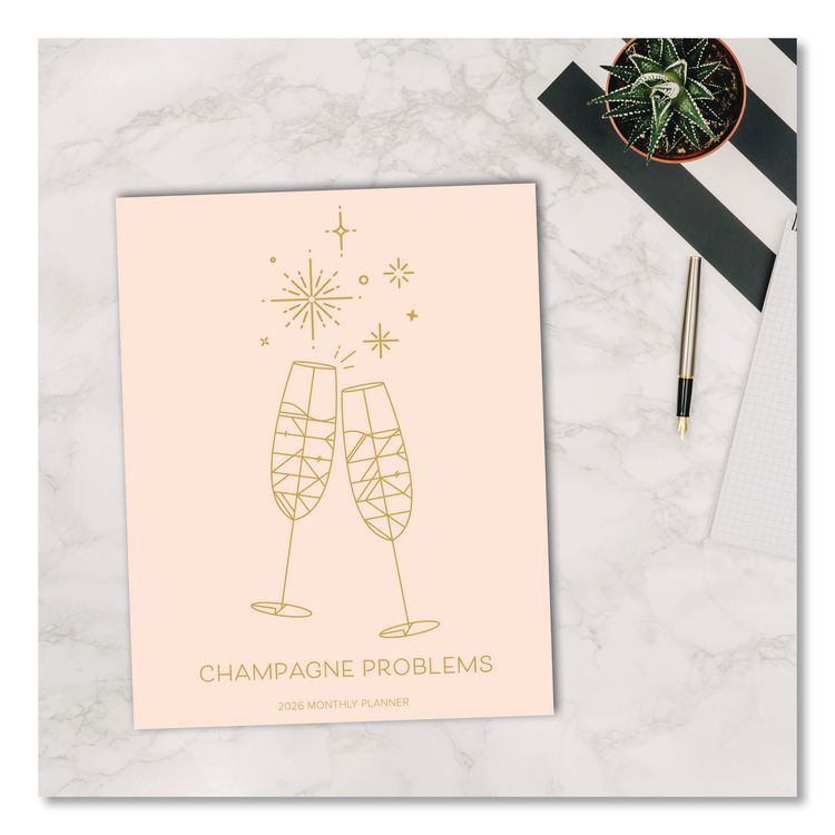 Problems Monthly Planner, 9.5 x 7.5, Champagne Cover, 12-Month (Jan to Dec): 2026