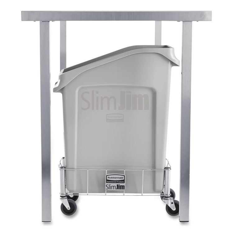Slim Jim Under-Counter Container, 13 gal, Polyethylene, Gray