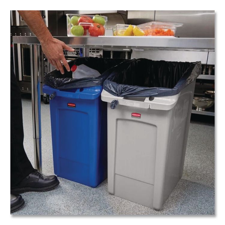 Slim Jim Under-Counter Container, 23 gal, Polyethylene, Gray