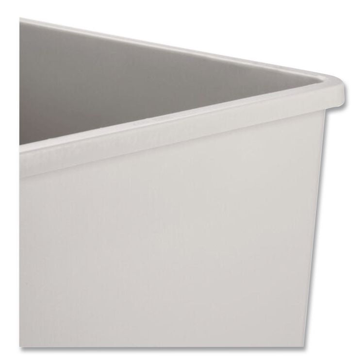 Untouchable Square Waste Receptacle, 50 gal, Plastic, Gray
