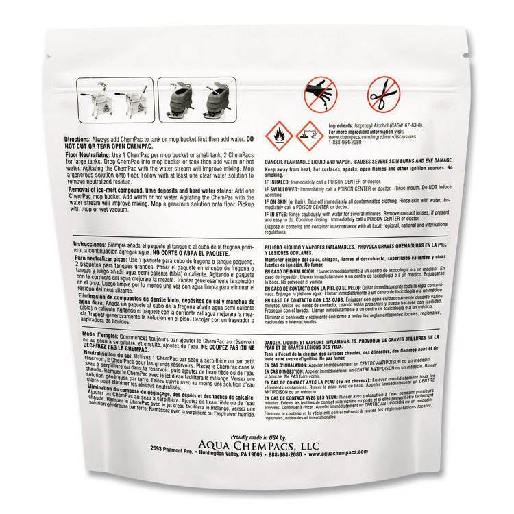 Aqua ChemPacs Floor Conditioner and Neutralizer, 100 ChemPacs/Carton