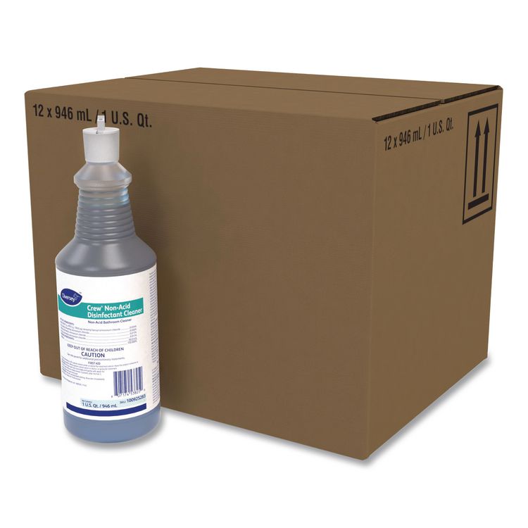 Crew Neutral Non-Acid Bowl and Bathroom Disinfectant, Fresh Scent, 32 oz Squeeze Bottle, 12/Carton