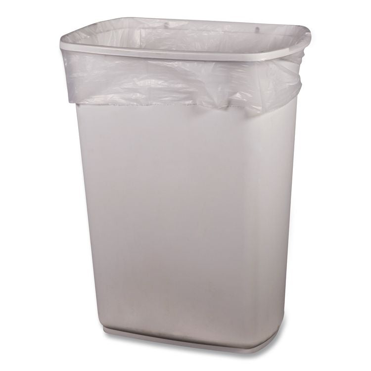 High-Density Waste Can Liners, 10 gal, 6 mic, 24" x 24", Natural, 50 Bags/Roll, 20 Rolls/Carton