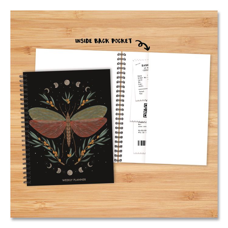 Butterfly Zen Weekly/Monthly Planner, 8.5 x 6.5, Black Cover, 12-Month (Jan to Dec): 2026