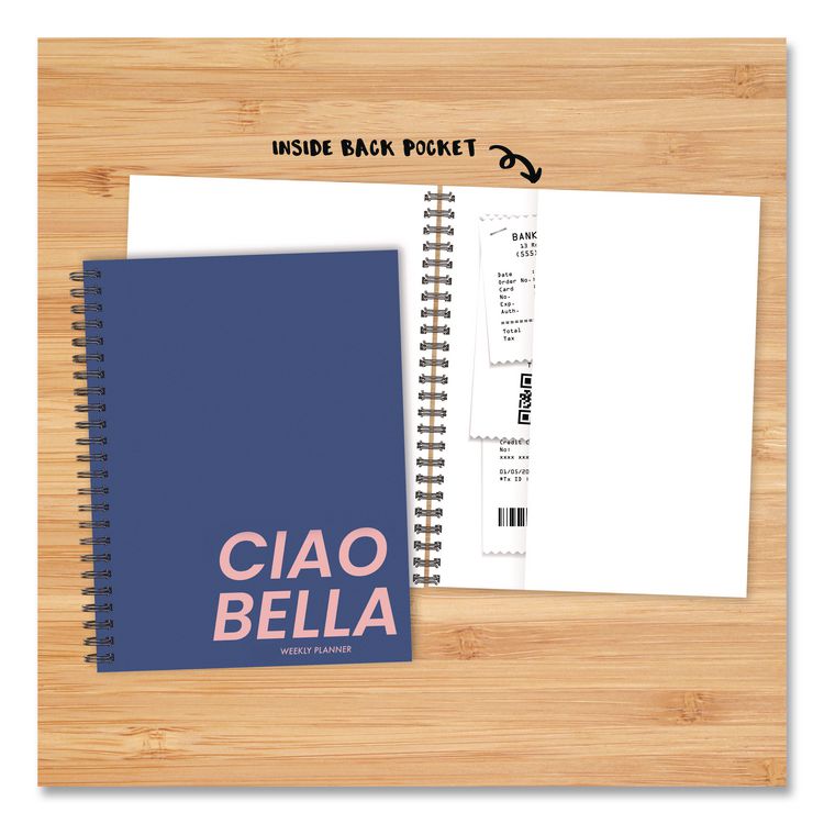 Ciao Bella Weekly/Monthly Planner, 8.5 x 6.5, Blue/Pink Cover, 12-Month (Jan to Dec): 2026