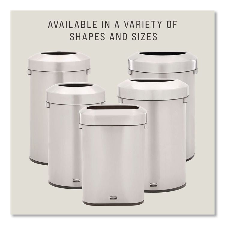 Refine Series Waste Receptacle, 23 gal, Plastic/Stainless Steel