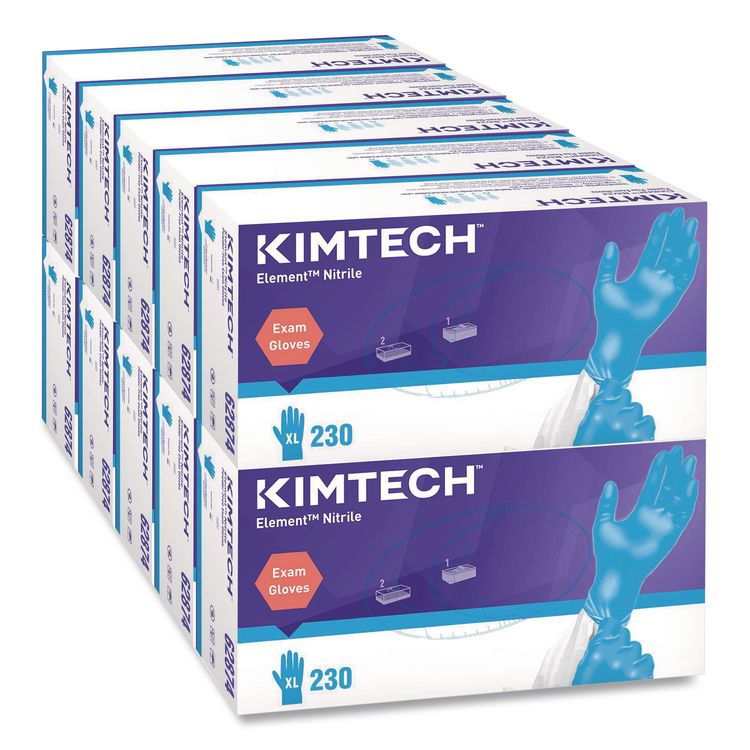 Element Nitrile Exam Gloves, Powder-Free, AQL 1.5, X-Large, 3.2 mil Thick, 9.3" Long, Blue, 230/Box, 10 Boxes/Carton