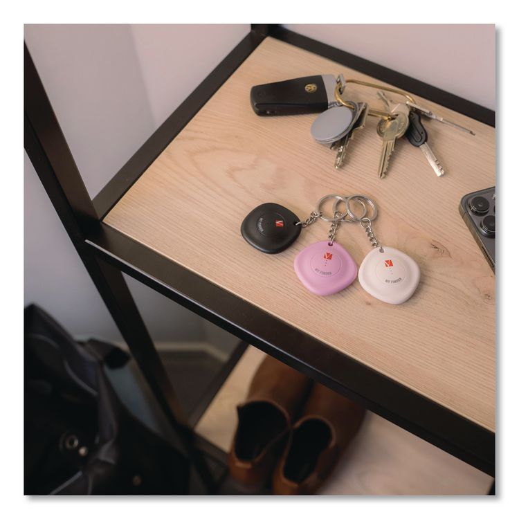 My Finder Bluetooth Tracker for Apple iOS, Black/Purple/White, 3/Pack