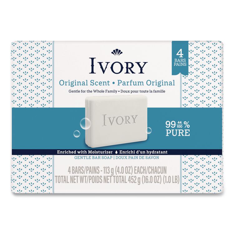 Bar Soap, Original Scent, 4 oz, 4/Pack, 18 Packs/Carton