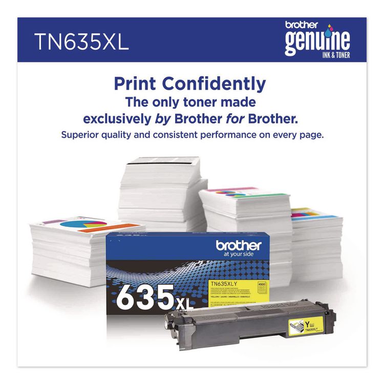 TN635XL High-Yield Toner, 4,500 Page-Yield, Yellow