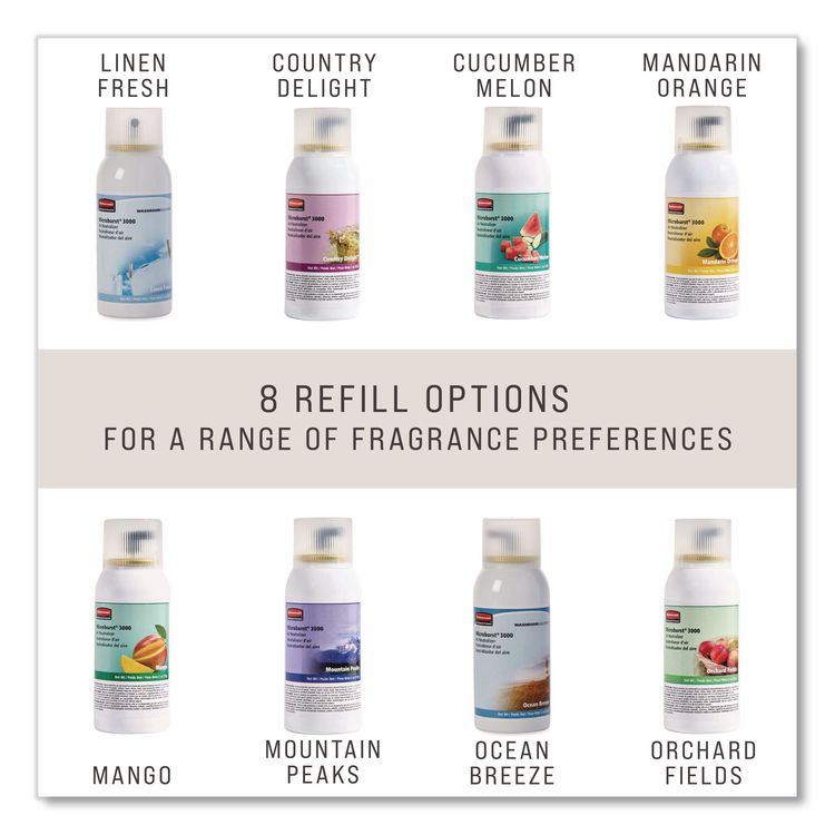 Microburst 3000 Refill, Mountain Peaks, 2 oz Aerosol Spray, 12/Carton