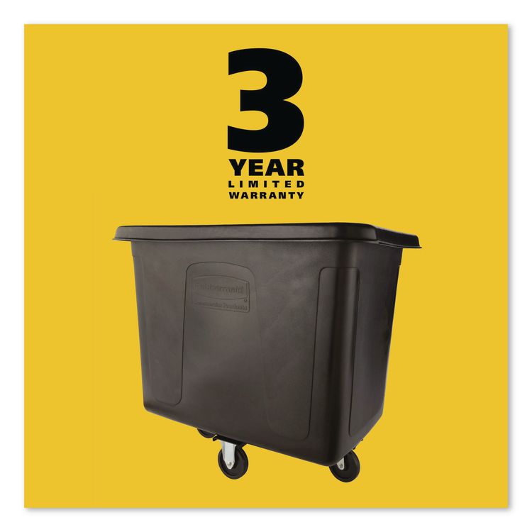 Cube Truck, 119.7 gal, 500 lb Capacity, Plastic/Metal, Black