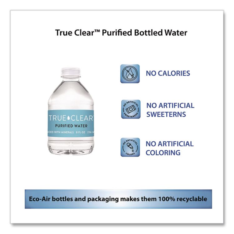 Purified Bottled Water, 8 oz Bottle, 24 Bottles/Carton