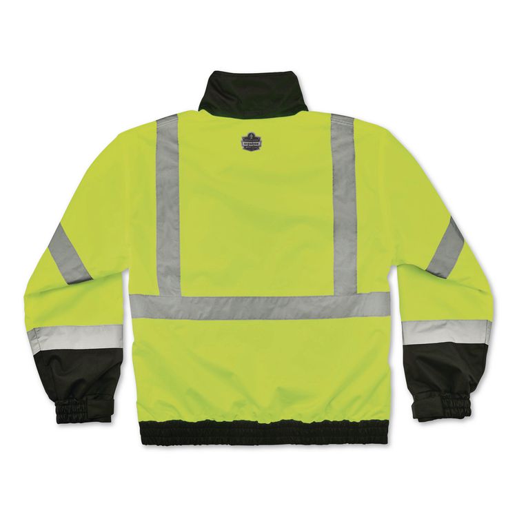 GloWear 8379 Class 3 Hi-Vis Fleece Lined Bomber Jacket, X-Small, Lime