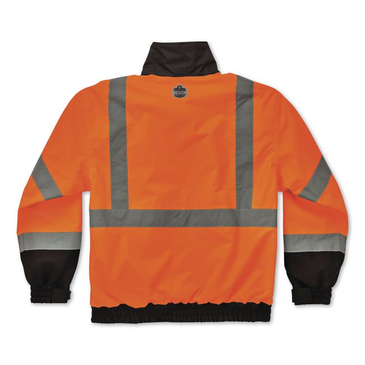 GloWear 8379 Class 3 Hi-Vis Fleece Lined Bomber Jacket, X-Small, Orange