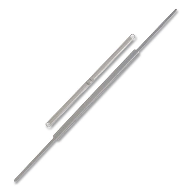 Premium Two-Piece Two-Prong Paper Fastener Base and Compressor Sets, 3.5" Capacity, 4.25" Center to Center, Silver, 50/Box