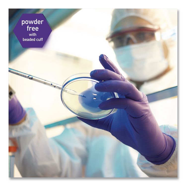 PURPLE NITRILE Exam Gloves, Powder-Free, X-Small, 6 mil Thick, 9.5" Long, Purple, 100/Box, 10 Boxes/Carton
