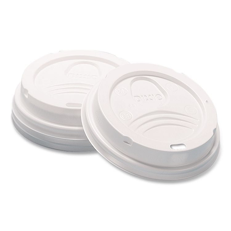 Sip-Through Dome Hot Drink Lids, Fits 10 oz Hot Cups, Plastic, White, 100/Pack