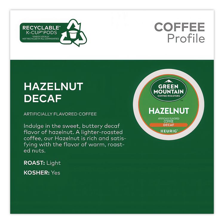 Hazelnut Decaf Coffee K-Cups, 96/Carton