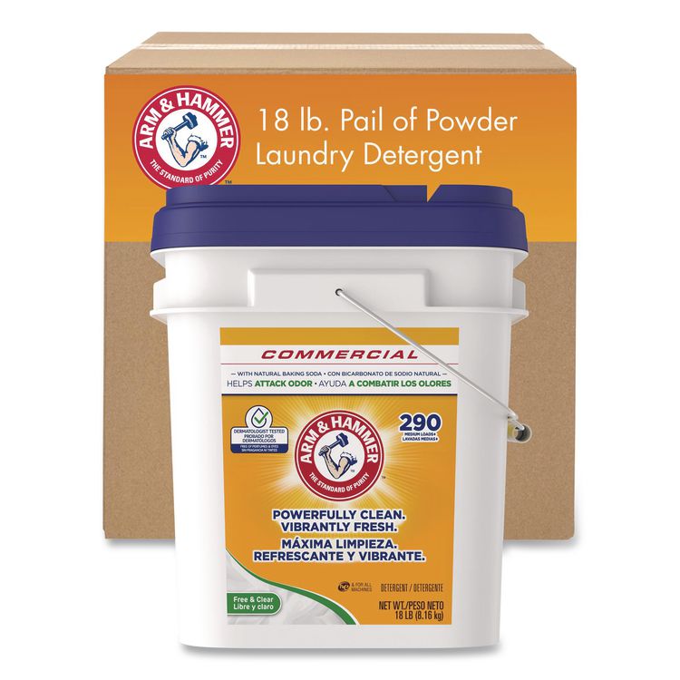 Free and Clear Powder Laundry Detergent, 18 lb Pail