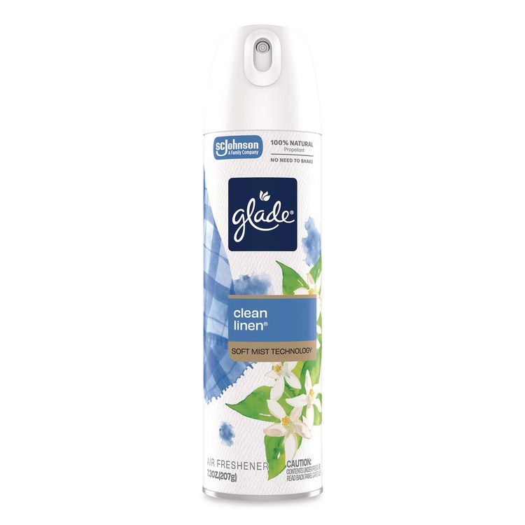 Air Freshener, Clean Linen, 7.3 oz Aerosol Spray, 6/Carton