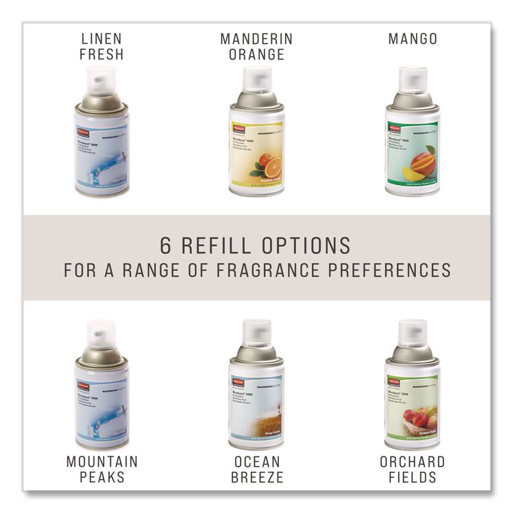 TC Microburst 9000 Air Freshener Refill, Mandarin Orange, 5.3 oz Aerosol Spray, 4/Carton